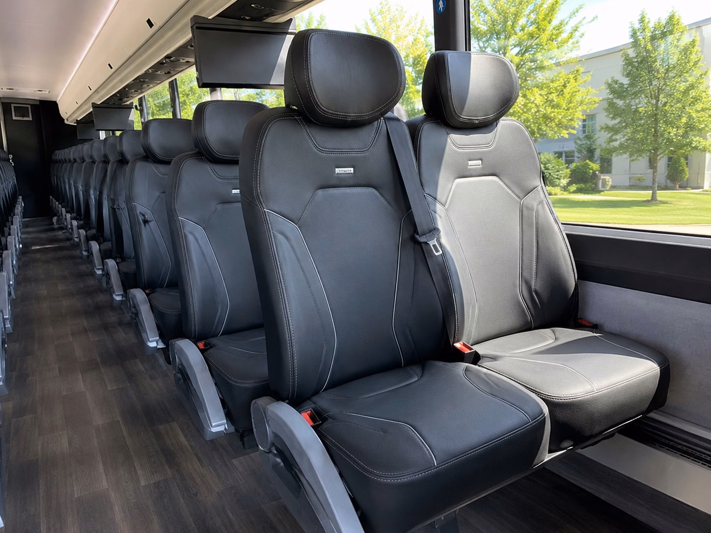 56 passenger charter bus inside